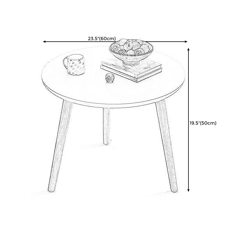 Scandinavian 3 Legs End Table Dia 15.7"/19.7"/23.6" Round Wood Side Table