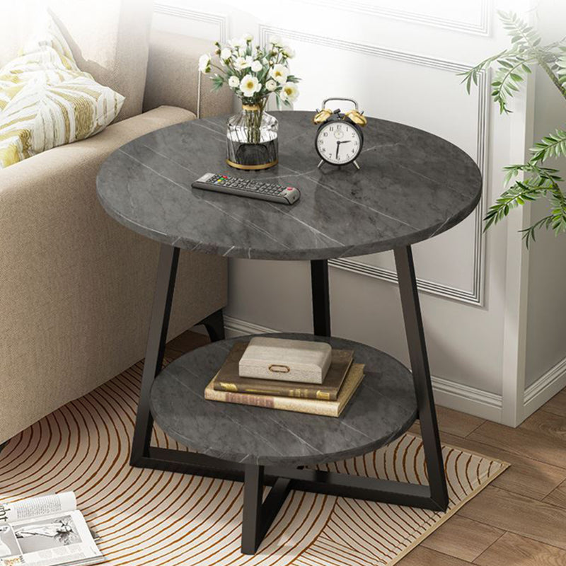 Contemporary  Round End Table Cross Leg  Side Table  for Living Room
