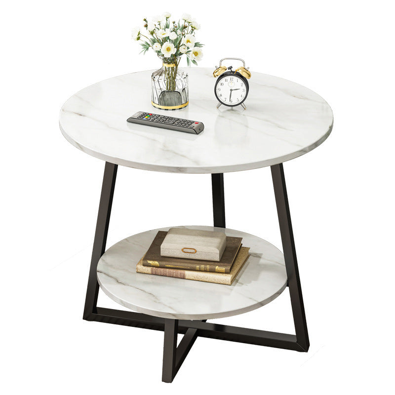 Contemporary  Round End Table Cross Leg  Side Table  for Living Room