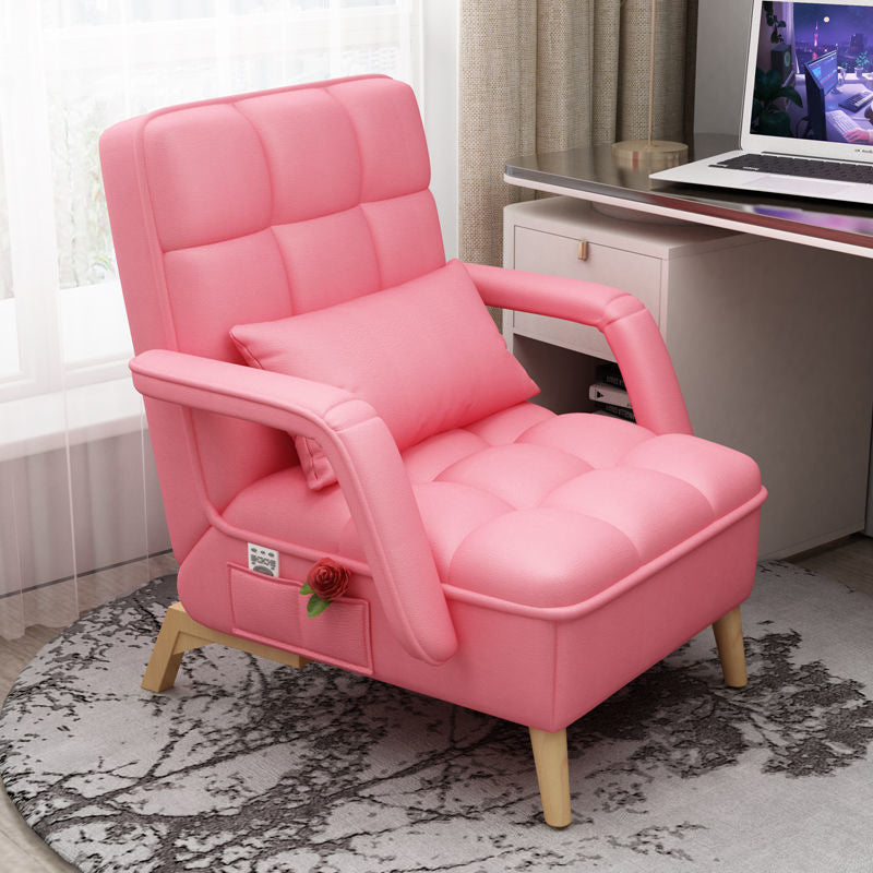 Contemporary Foldable Sofa Chai Living Room Fabric Accent Chair with Cushion