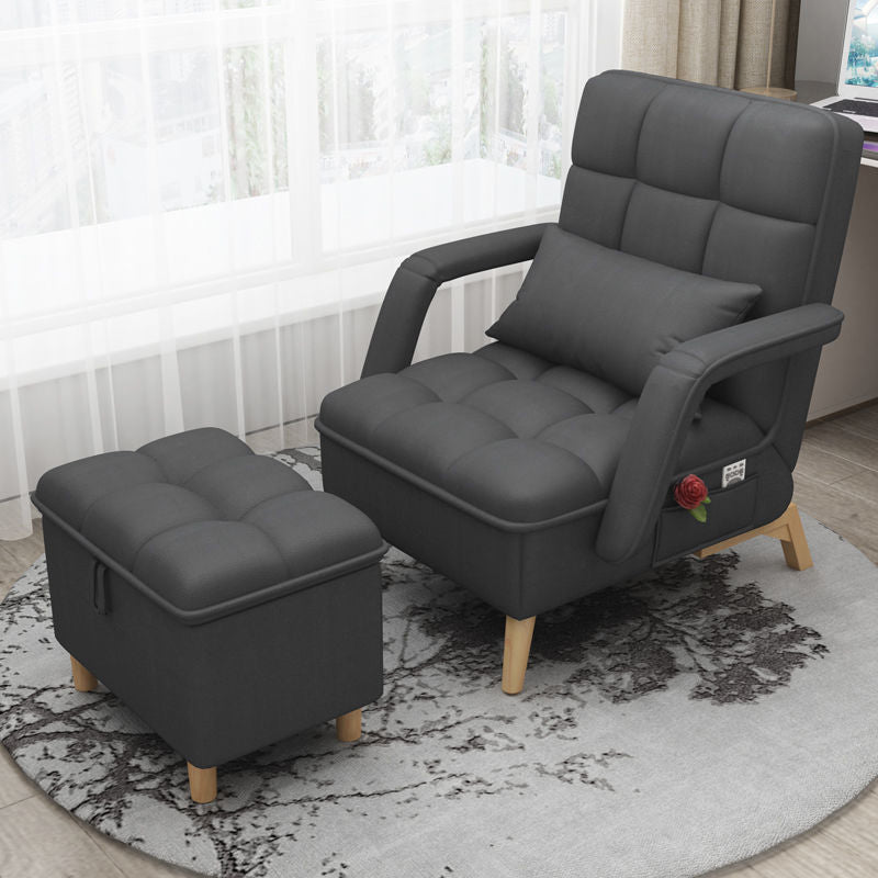 Contemporary Foldable Sofa Chai Living Room Fabric Accent Chair with Cushion