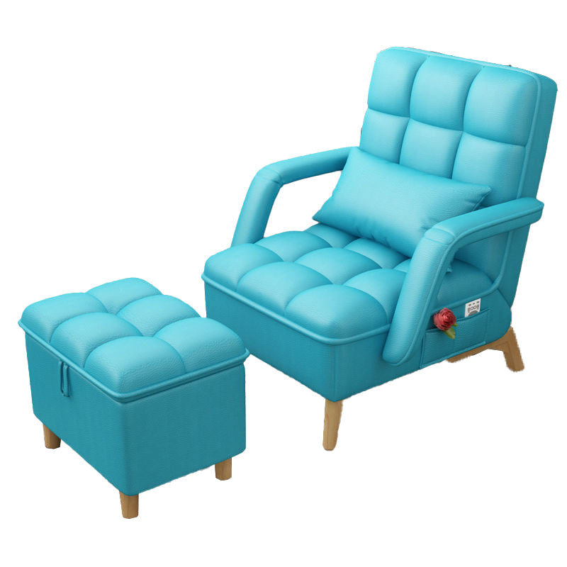 Contemporary Foldable Sofa Chai Living Room Fabric Accent Chair with Cushion