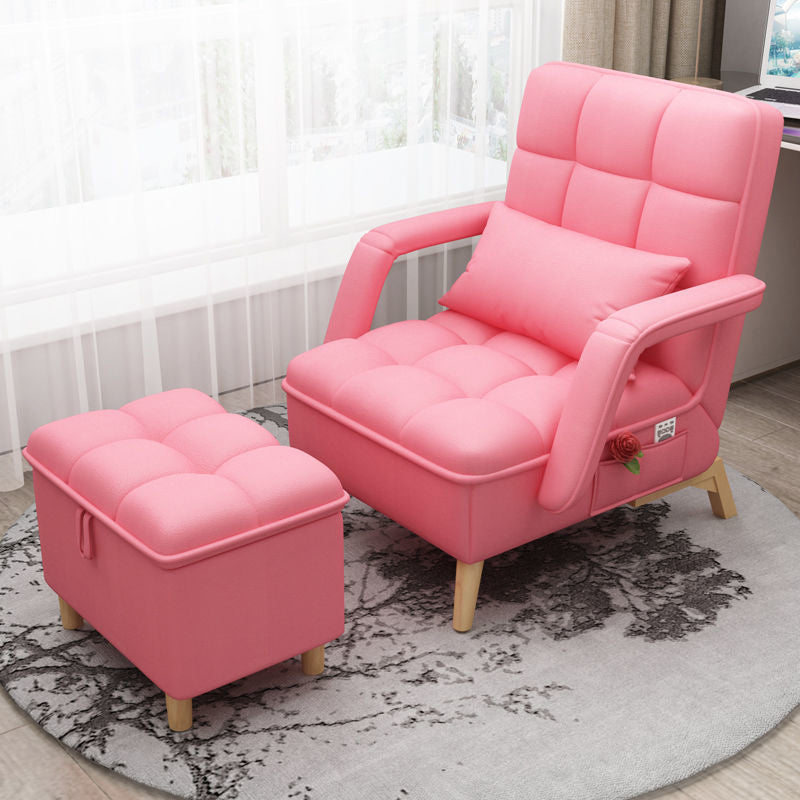 Contemporary Foldable Sofa Chai Living Room Fabric Accent Chair with Cushion