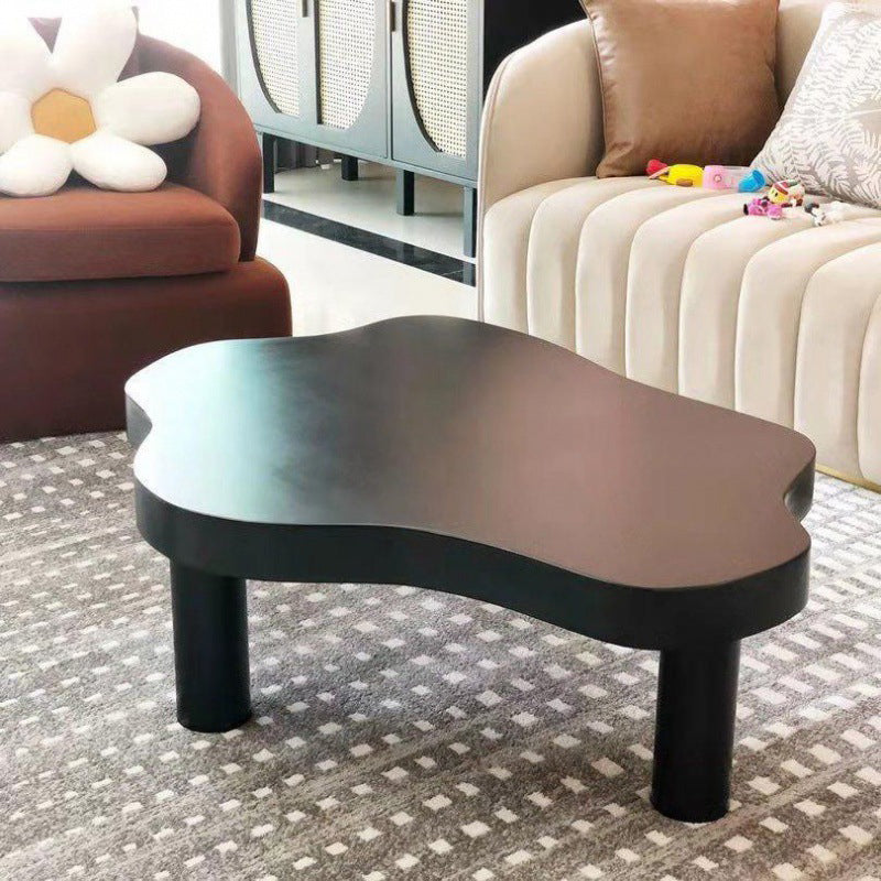 Modern Style 3 Legs Cocktail Table Solid Wood Free Shape Coffee Table