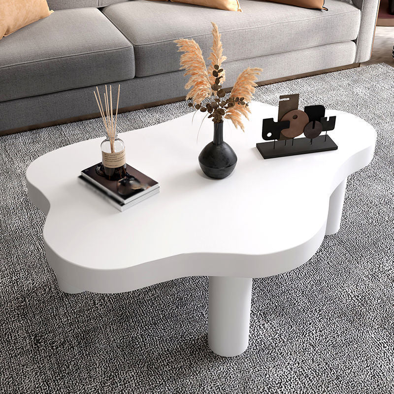 Modern Style 3 Legs Cocktail Table Solid Wood Free Shape Coffee Table