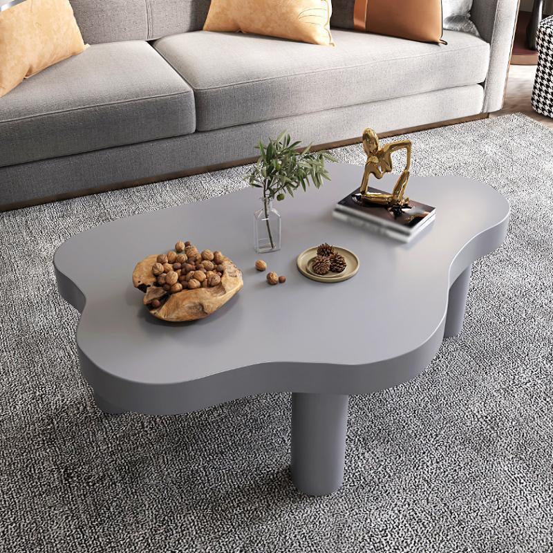 Modern Style 3 Legs Cocktail Table Solid Wood Free Shape Coffee Table