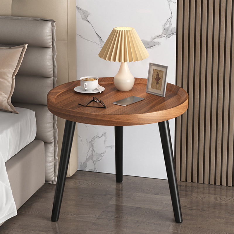 3 Legs Cocktail Table Artificial Wood Walnut/black/white Round Coffee Table
