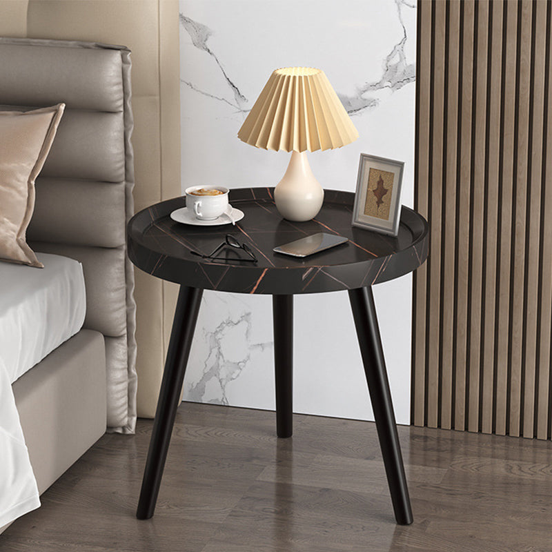 3 Legs Cocktail Table Artificial Wood Walnut/black/white Round Coffee Table
