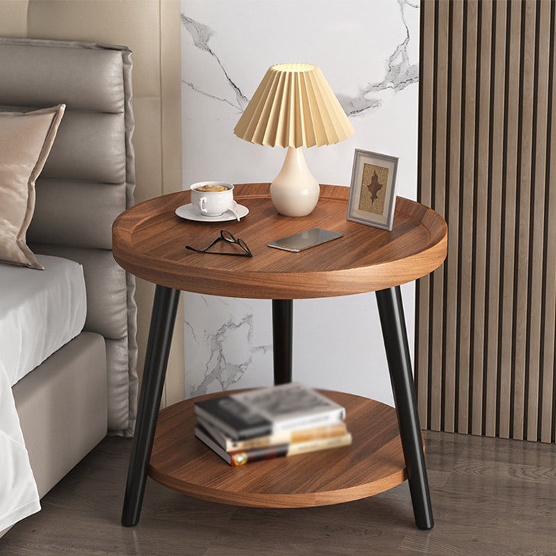 3 Legs Cocktail Table Artificial Wood Walnut/black/white Round Coffee Table