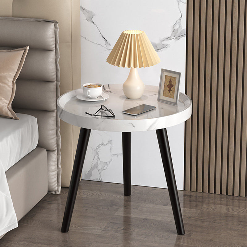 3 Legs Cocktail Table Artificial Wood Walnut/black/white Round Coffee Table