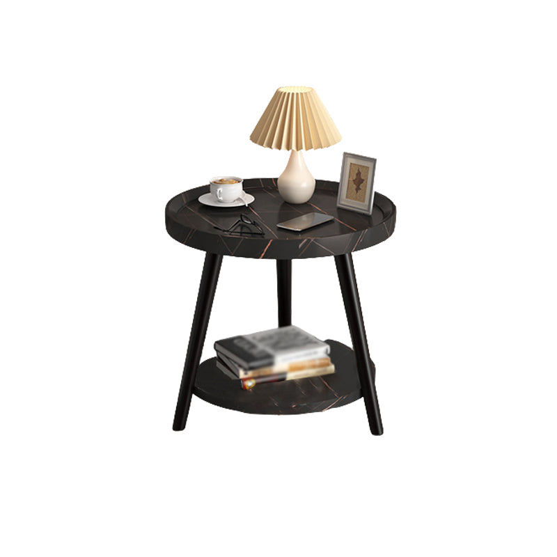 3 Legs Cocktail Table Artificial Wood Walnut/black/white Round Coffee Table
