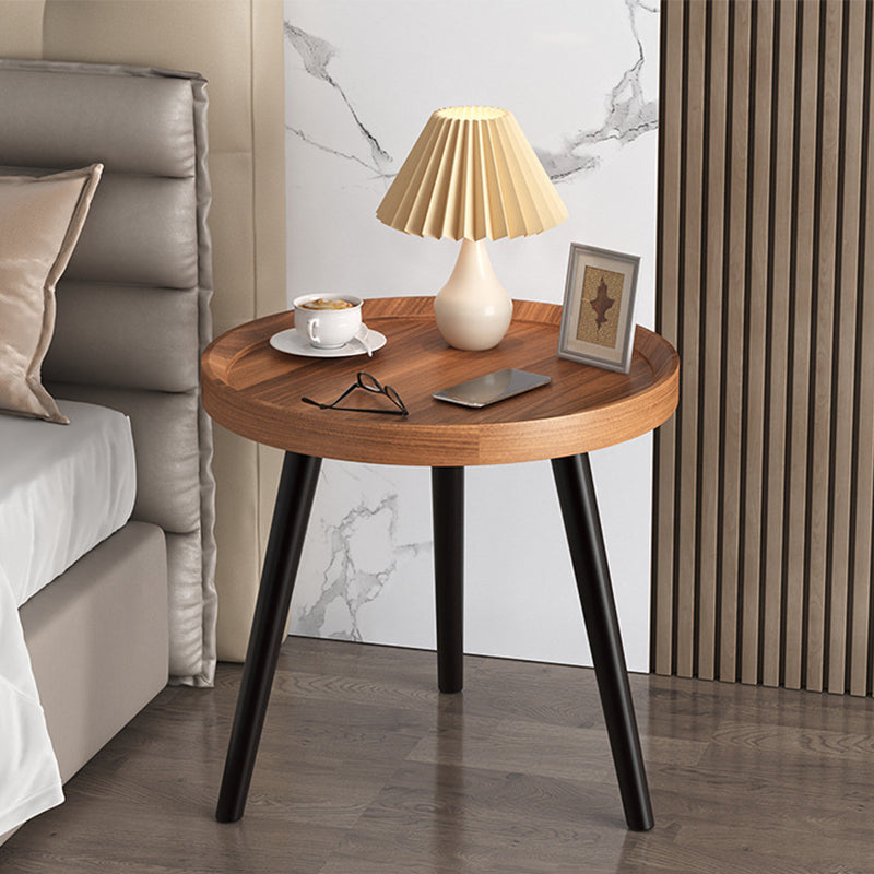 3 Legs Cocktail Table Artificial Wood Walnut/black/white Round Coffee Table
