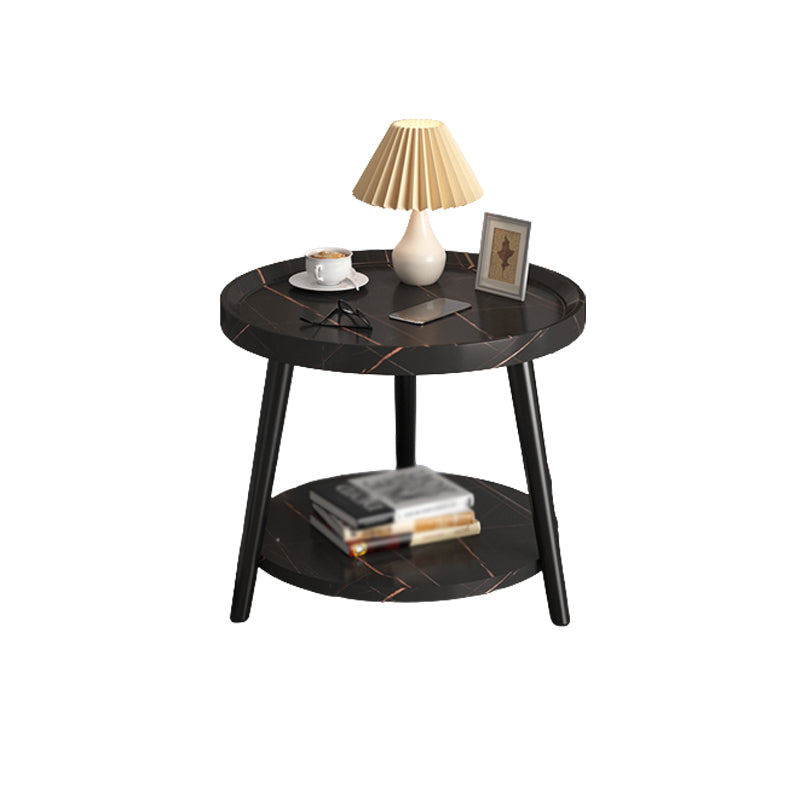 3 Legs Cocktail Table Artificial Wood Walnut/black/white Round Coffee Table
