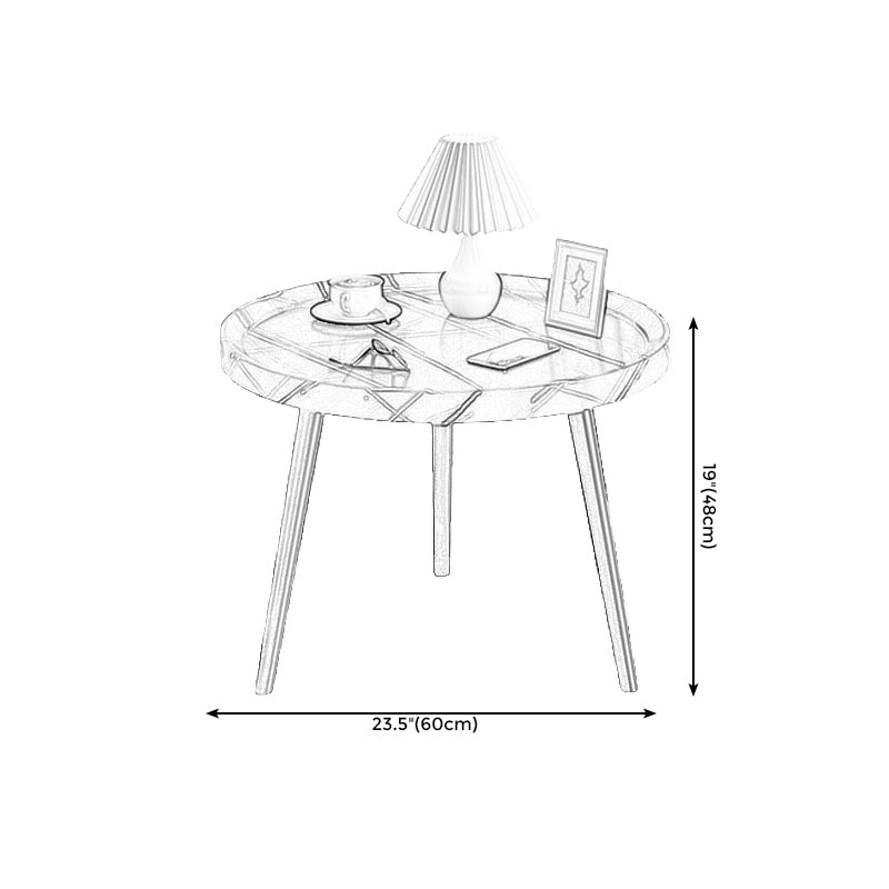 3 Legs Cocktail Table Artificial Wood Walnut/black/white Round Coffee Table