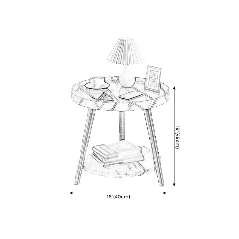 3 Legs Cocktail Table Artificial Wood Walnut/black/white Round Coffee Table