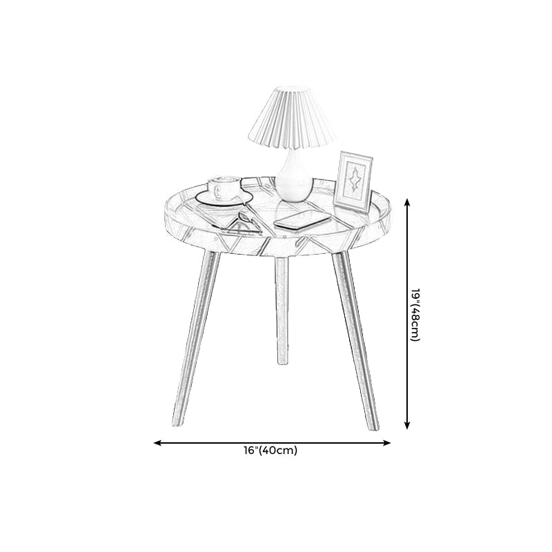 3 Legs Cocktail Table Artificial Wood Walnut/black/white Round Coffee Table