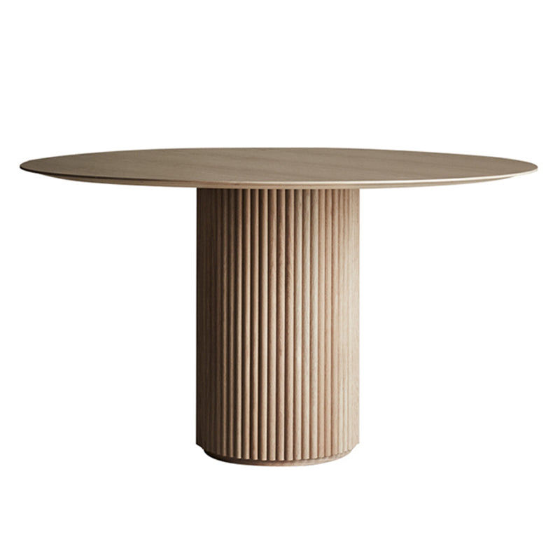 29.5"H Modern Wood Base Wood/Slate Top Round Table Top Coffee Table