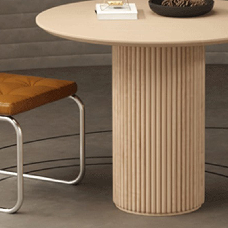 29.5"H Modern Wood Base Wood/Slate Top Round Table Top Coffee Table