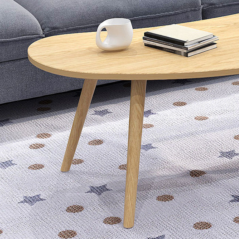 15.7"H Modern 4 Legs Wood Base White/Pink/Natural Irregular Top Coffee Table