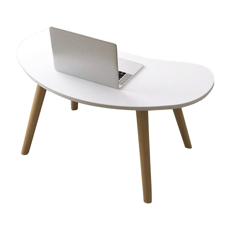 15.7"H Modern 4 Legs Wood Base White/Pink/Natural Irregular Top Coffee Table