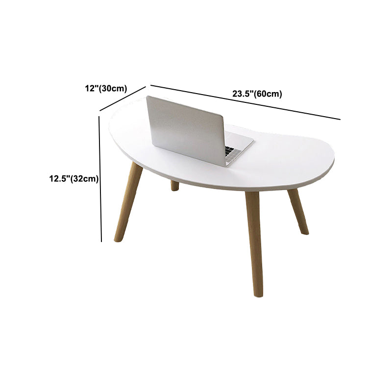 15.7"H Modern 4 Legs Wood Base White/Pink/Natural Irregular Top Coffee Table