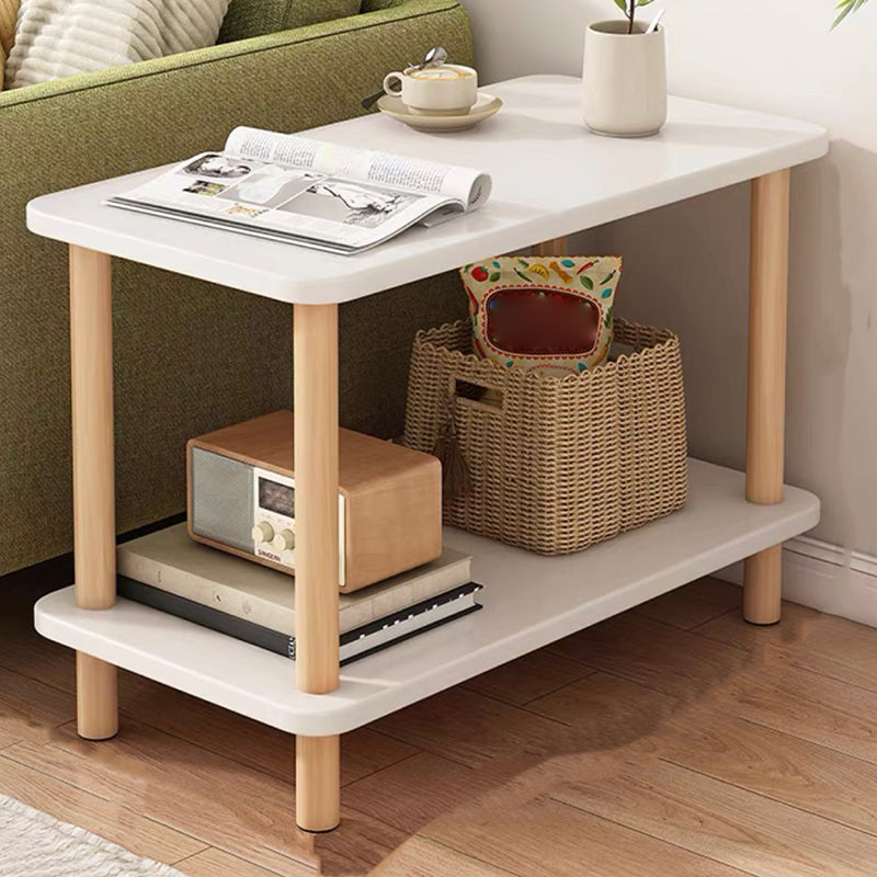 Modern Style Cocktail Table Artificial Wood Wood/white Coffee Table with Storage Rack