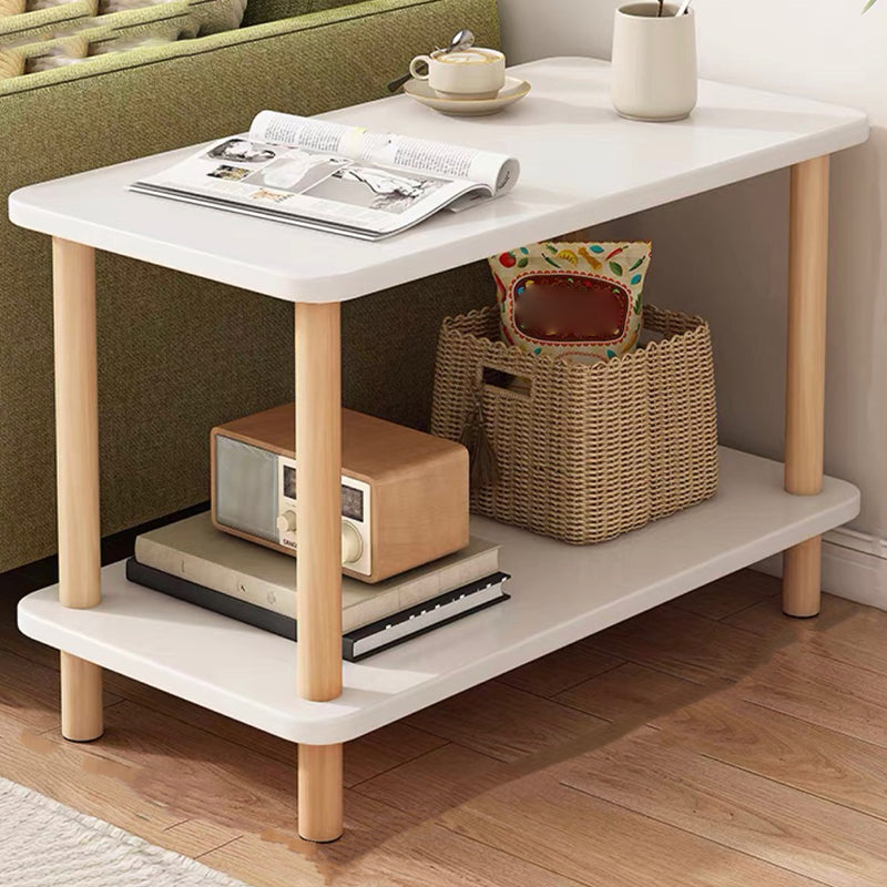 Modern Style Cocktail Table Artificial Wood Wood/white Coffee Table with Storage Rack