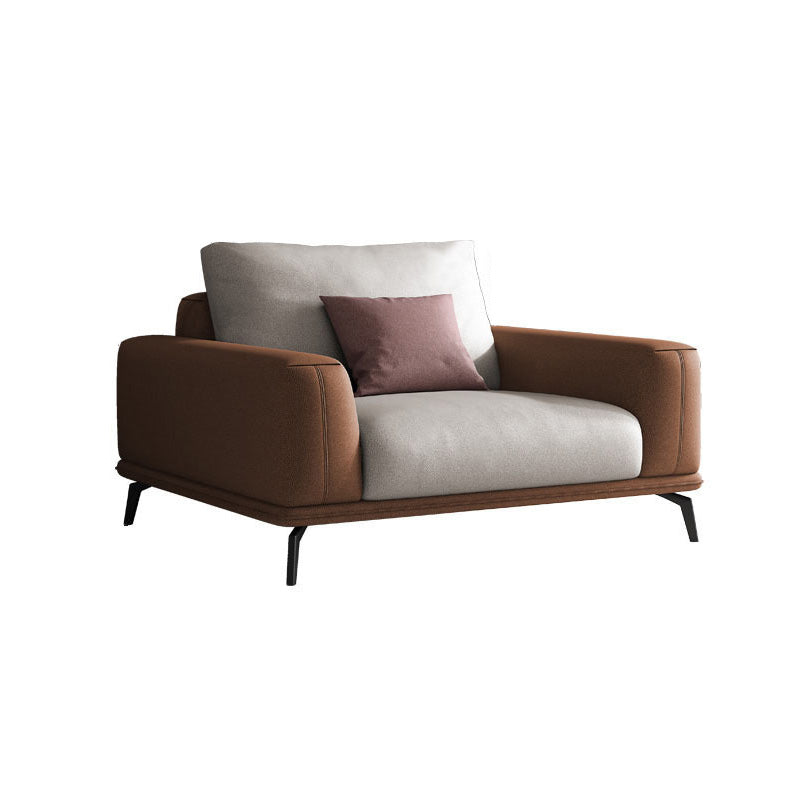 Faux Leather Pillow Back Sectionals/Sofa with Square Arm for Living Room