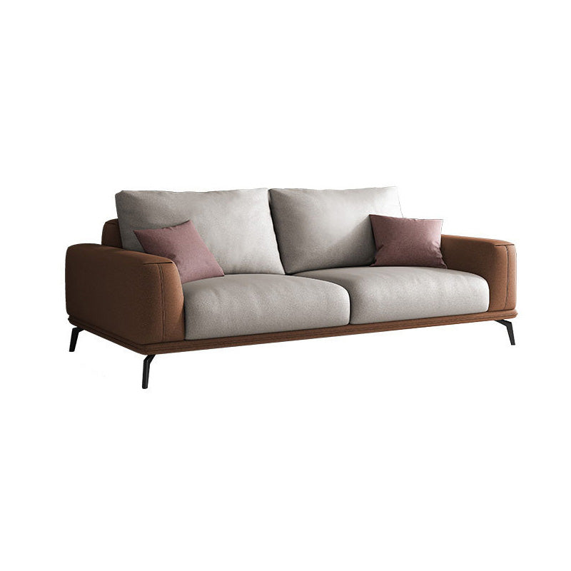 Faux Leather Pillow Back Sectionals/Sofa with Square Arm for Living Room