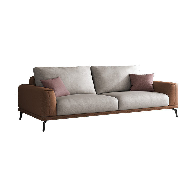 Faux Leather Pillow Back Sectionals/Sofa with Square Arm for Living Room