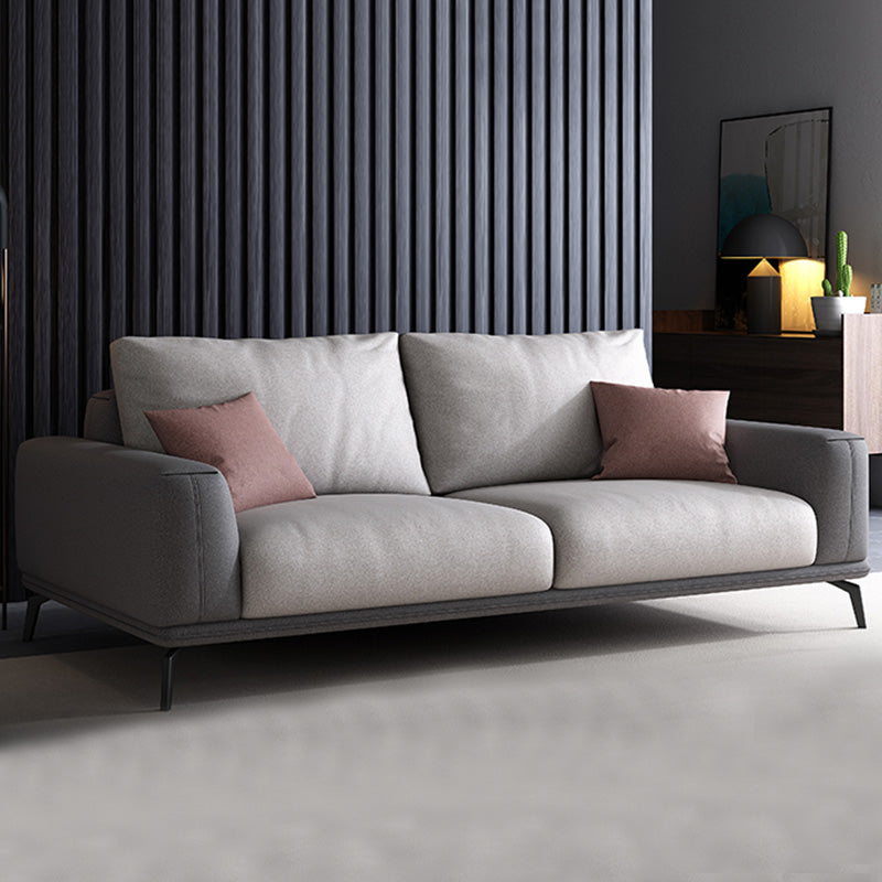 Faux Leather Pillow Back Sectionals/Sofa with Square Arm for Living Room