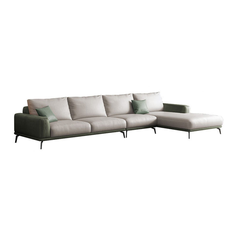 Faux Leather Pillow Back Sectionals/Sofa with Square Arm for Living Room