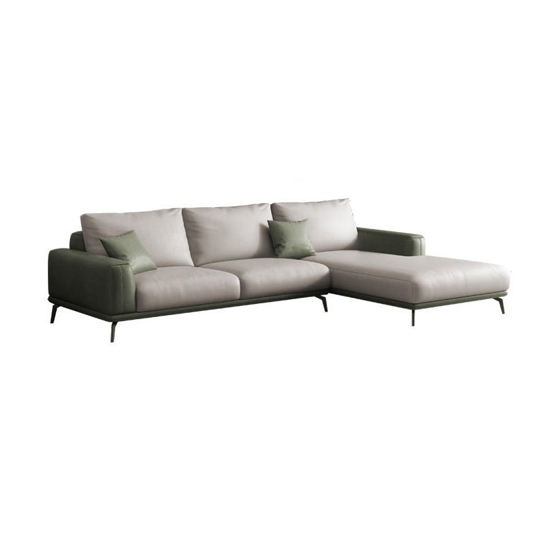 Faux Leather Pillow Back Sectionals/Sofa with Square Arm for Living Room