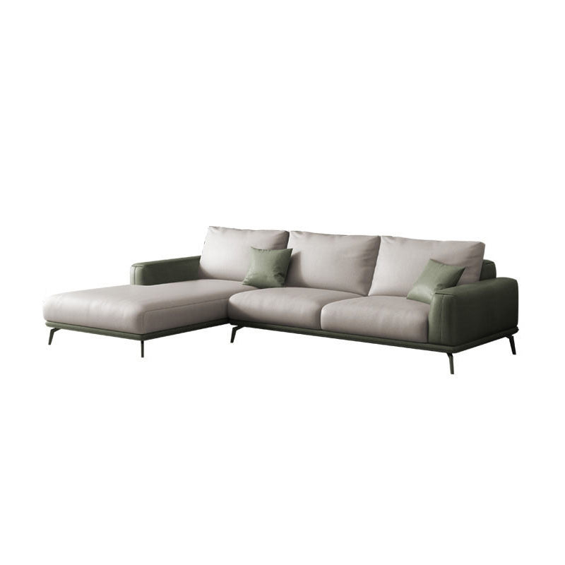 Faux Leather Pillow Back Sectionals/Sofa with Square Arm for Living Room