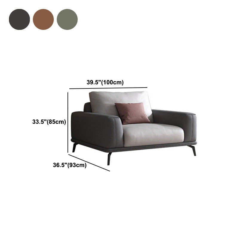 Faux Leather Pillow Back Sectionals/Sofa with Square Arm for Living Room
