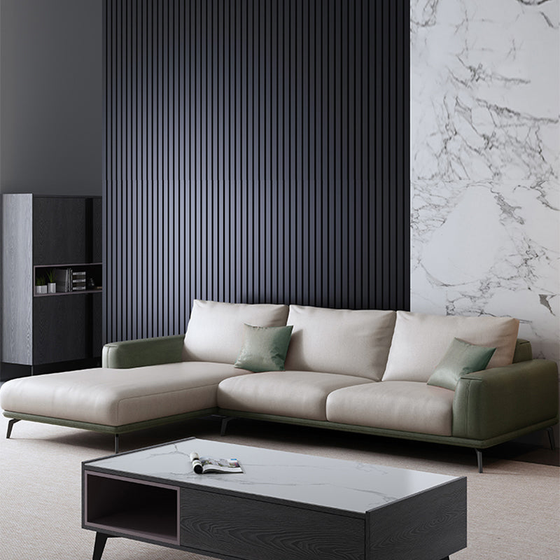 Faux Leather Sectionals/Sofa with Square Arm for Living Room