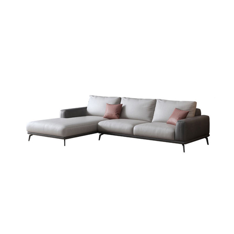 Faux Leather Sectionals/Sofa with Square Arm for Living Room