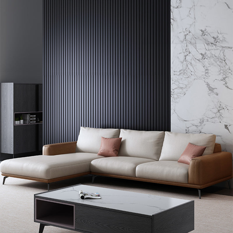 Faux Leather Sectionals/Sofa with Square Arm for Living Room