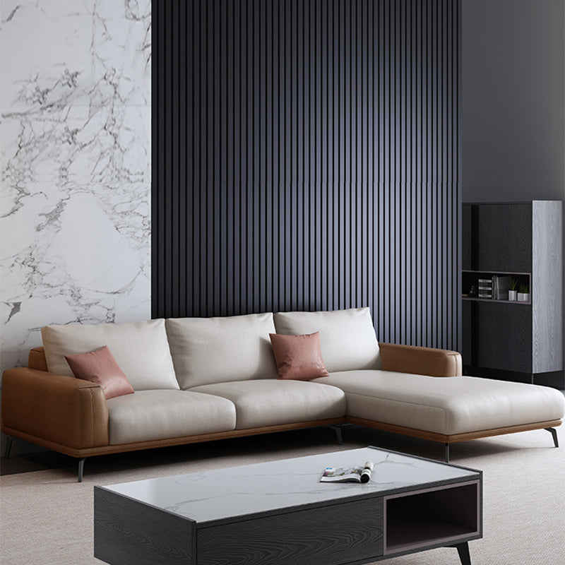 Faux Leather Sectionals/Sofa with Square Arm for Living Room