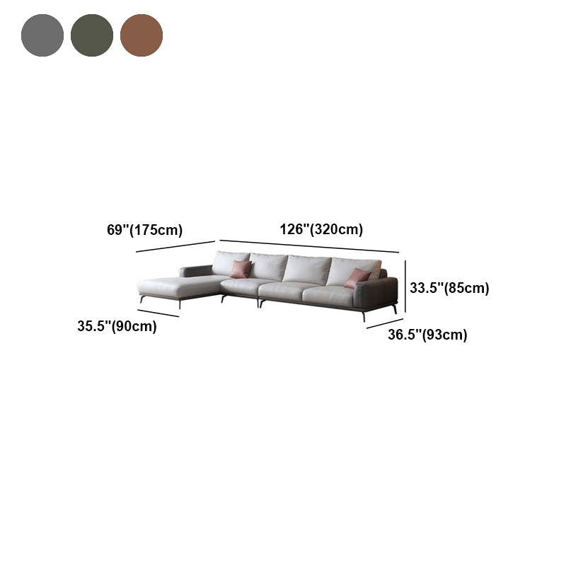 Faux Leather Sectionals/Sofa with Square Arm for Living Room