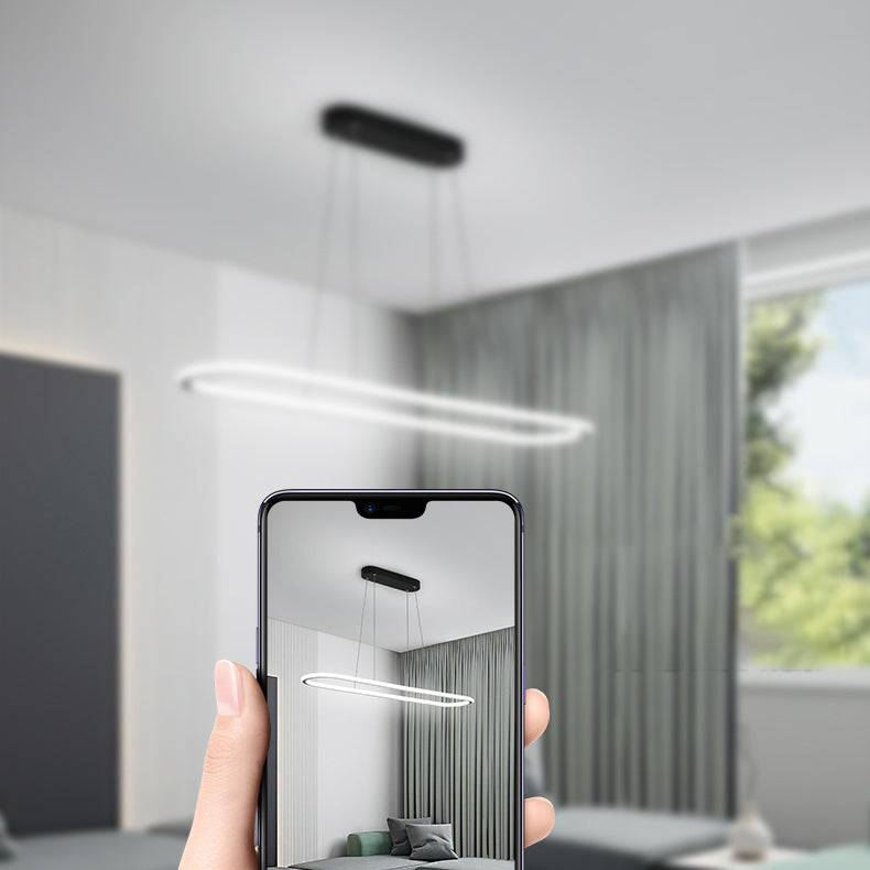 Nordic Minimalist Island Light Modern LED Pendant Lamp with Silica Gel Shade