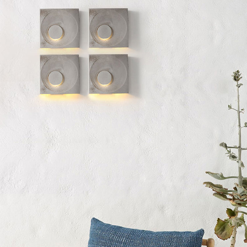 Stone Square Wall Sconce Lighting Modern Style 1 Light Wall Lighting Fixtures