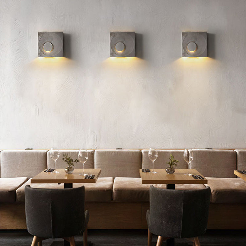 Stone Square Wall Sconce Lighting Modern Style 1 Light Wall Lighting Fixtures