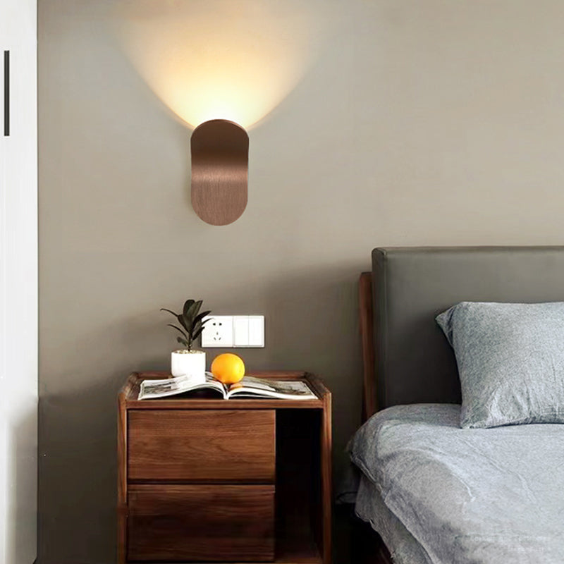 Metal Oval Shade Wall Sconce Modern Style 1-Light Wall Mounted Light