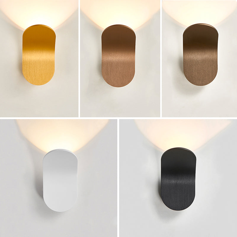 Metal Oval Shade Wall Sconce Modern Style 1-Light Wall Mounted Light