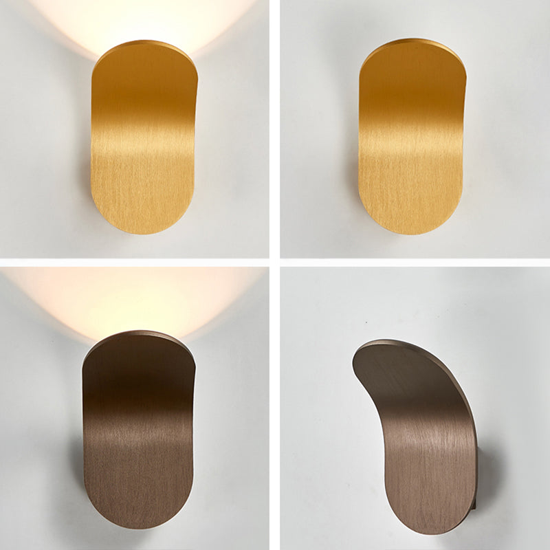 Metal Oval Shade Wall Sconce Modern Style 1-Light Wall Mounted Light