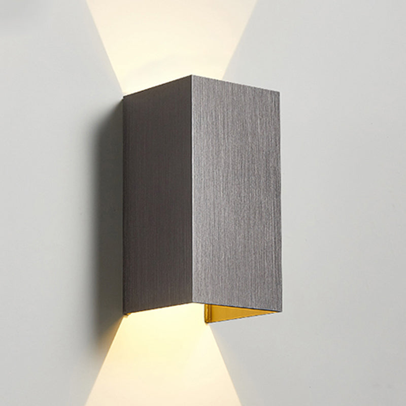 Square Shade Metal Wall Sconce Modern Style 2-Lights Wall Mount Light