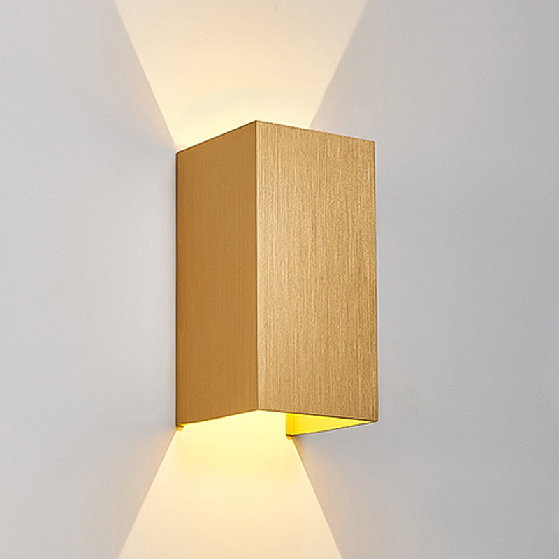 Square Shade Metal Wall Sconce Modern Style 2-Lights Wall Mount Light