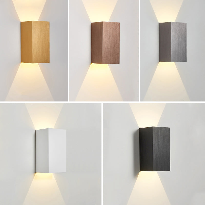 Square Shade Metal Wall Sconce Modern Style 2-Lights Wall Mount Light