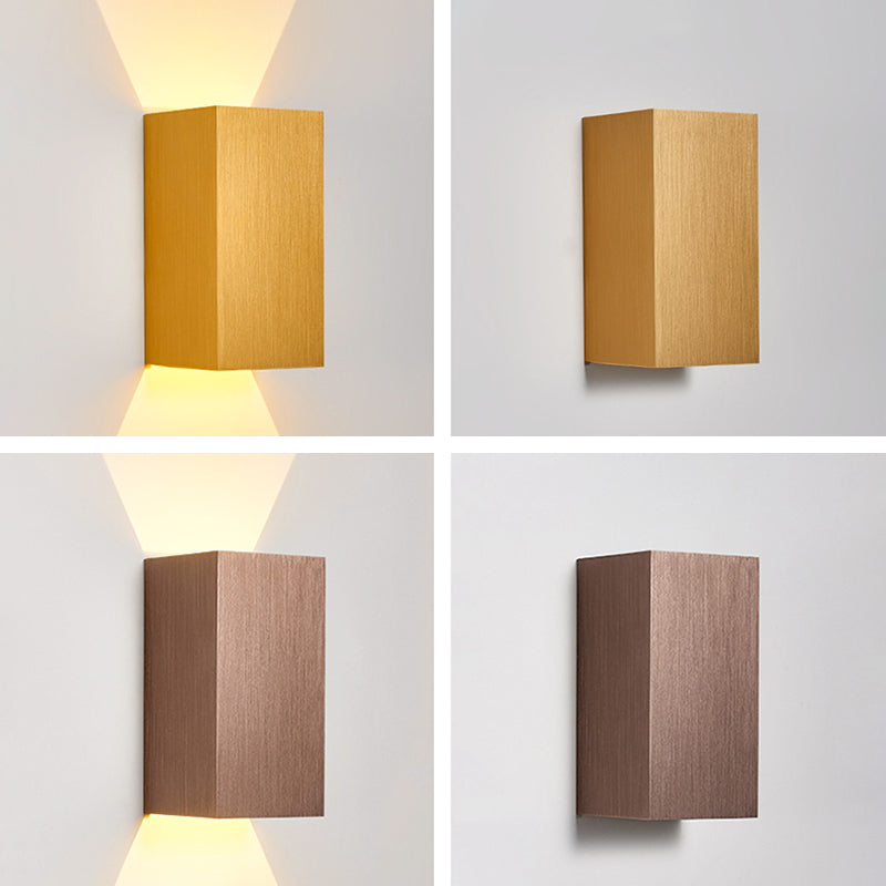 Square Shade Metal Wall Sconce Modern Style 2-Lights Wall Mount Light